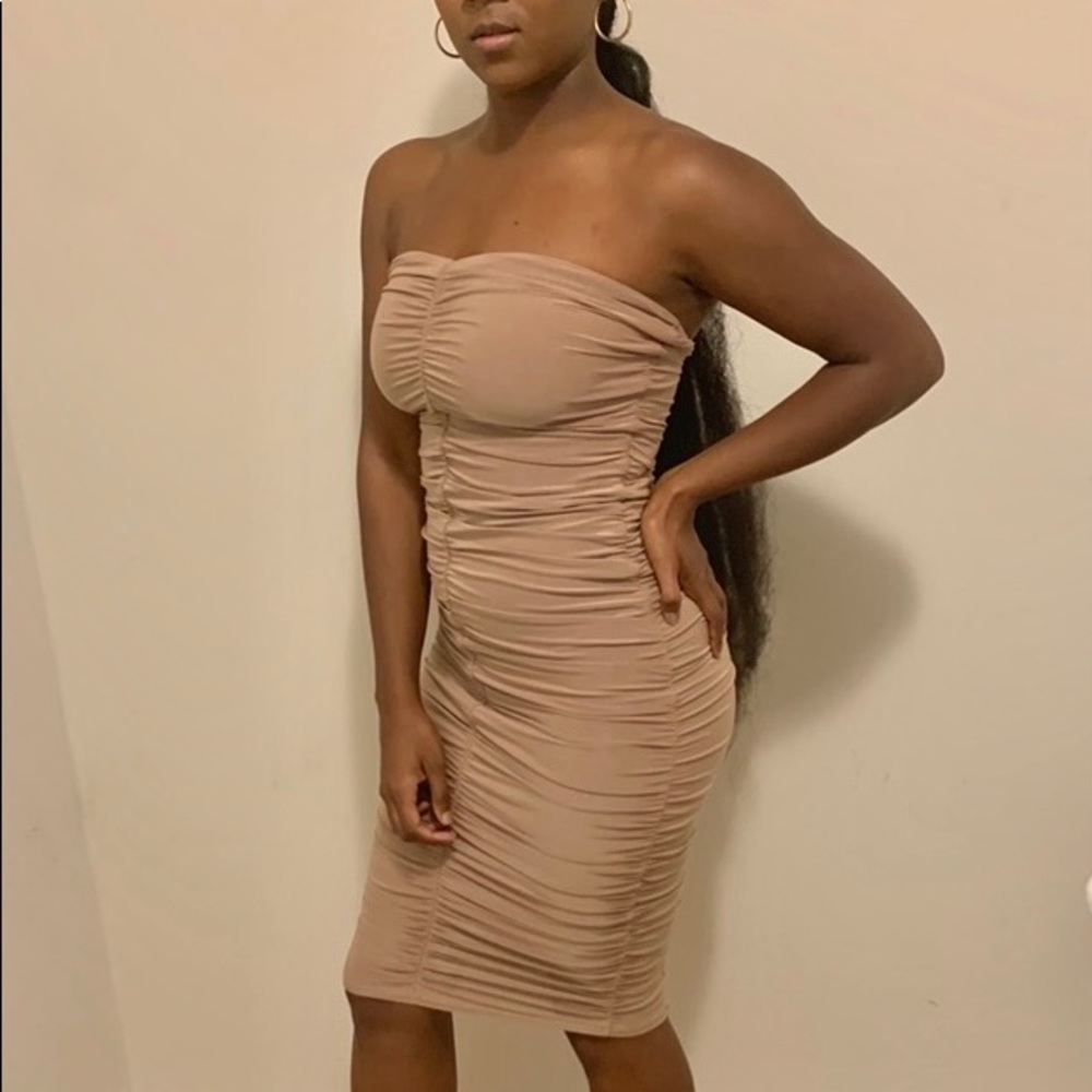 Tan Midi Dress